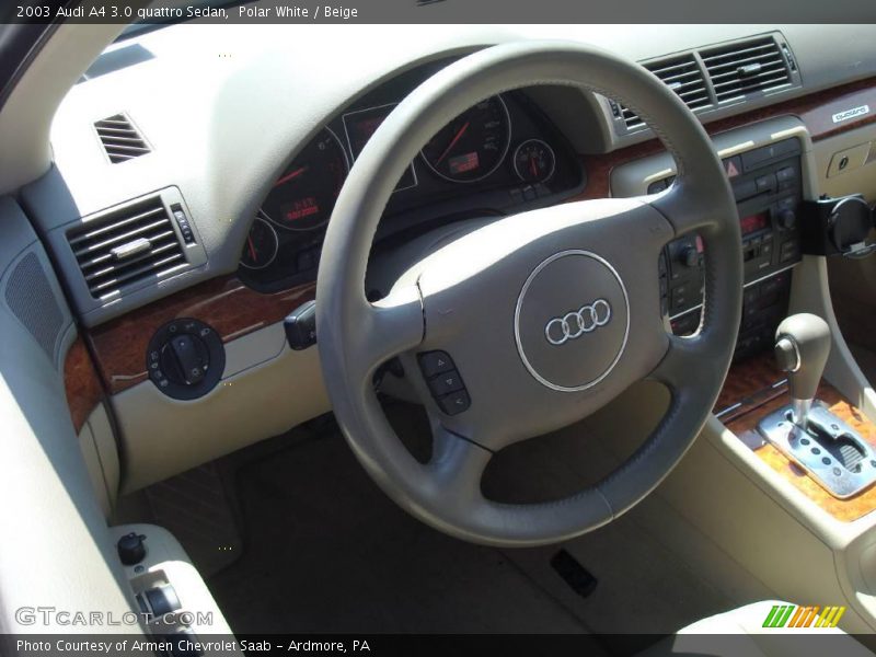 Polar White / Beige 2003 Audi A4 3.0 quattro Sedan