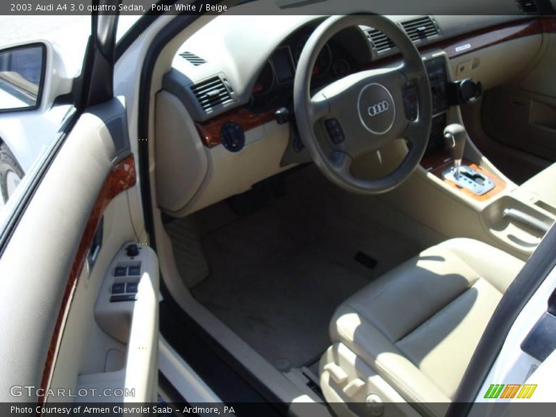 Polar White / Beige 2003 Audi A4 3.0 quattro Sedan
