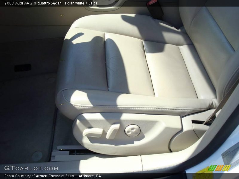 Polar White / Beige 2003 Audi A4 3.0 quattro Sedan