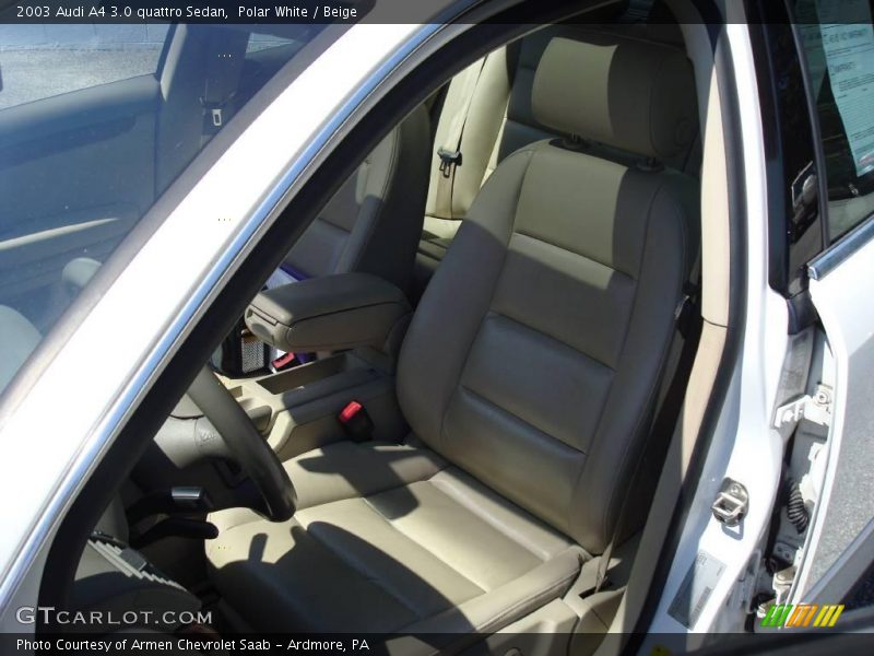 Polar White / Beige 2003 Audi A4 3.0 quattro Sedan