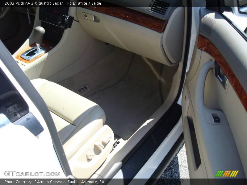 Polar White / Beige 2003 Audi A4 3.0 quattro Sedan