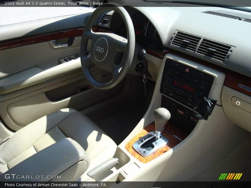 Polar White / Beige 2003 Audi A4 3.0 quattro Sedan