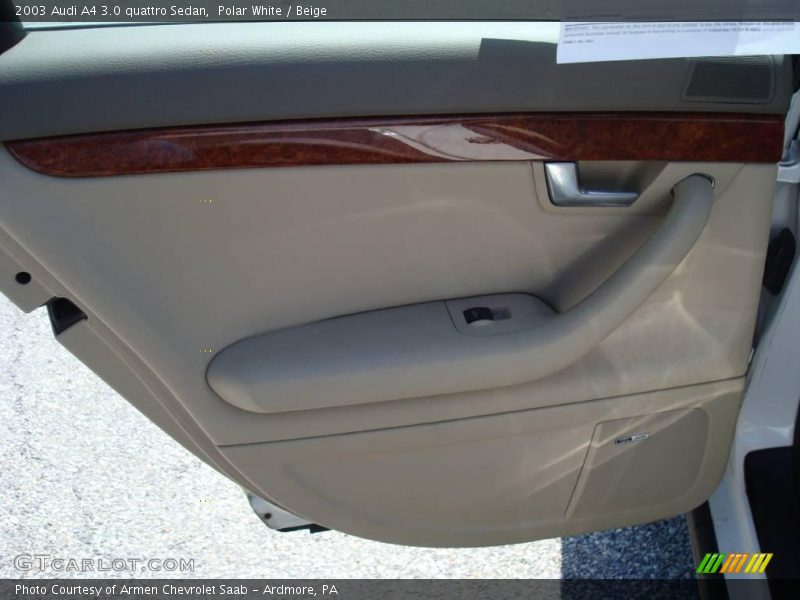 Polar White / Beige 2003 Audi A4 3.0 quattro Sedan