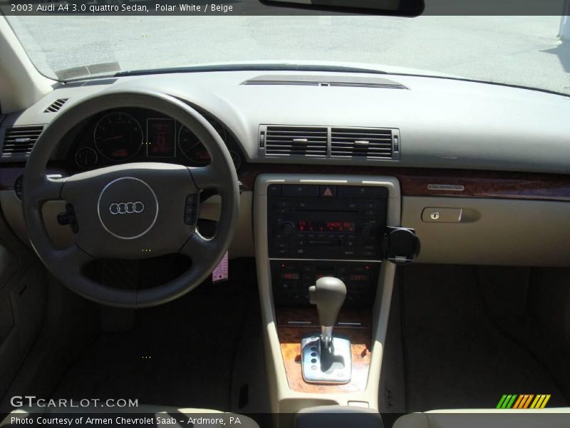 Polar White / Beige 2003 Audi A4 3.0 quattro Sedan
