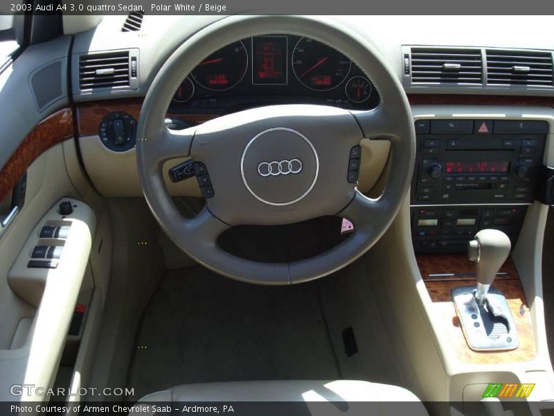 Polar White / Beige 2003 Audi A4 3.0 quattro Sedan