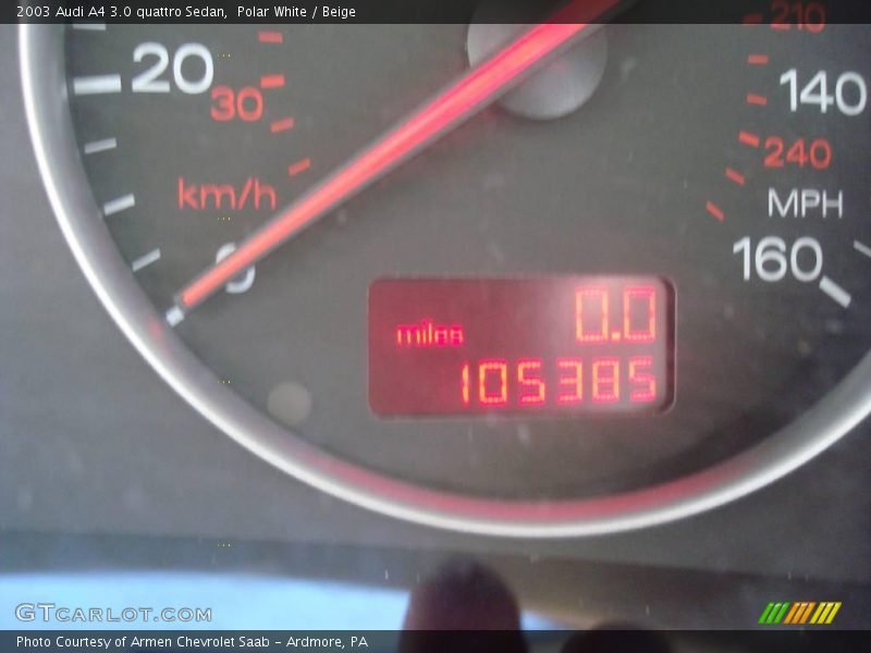 Polar White / Beige 2003 Audi A4 3.0 quattro Sedan