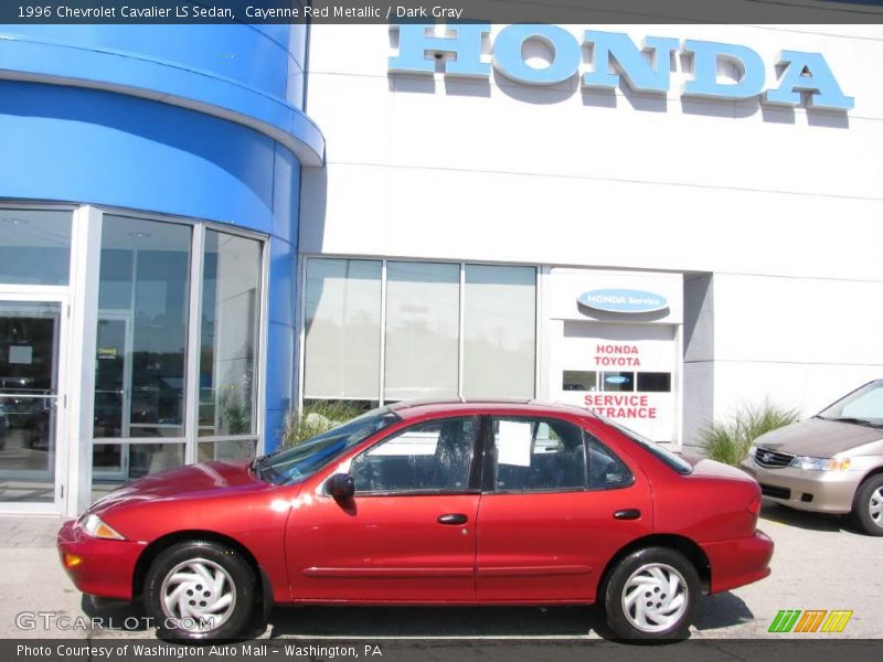 Cayenne Red Metallic / Dark Gray 1996 Chevrolet Cavalier LS Sedan