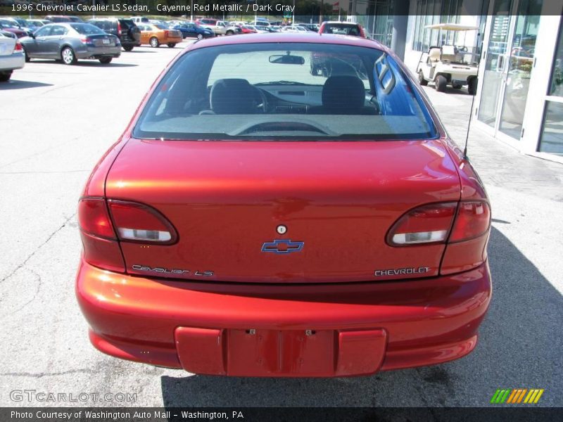 Cayenne Red Metallic / Dark Gray 1996 Chevrolet Cavalier LS Sedan