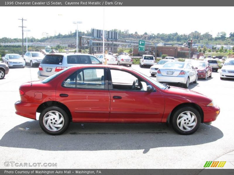 Cayenne Red Metallic / Dark Gray 1996 Chevrolet Cavalier LS Sedan