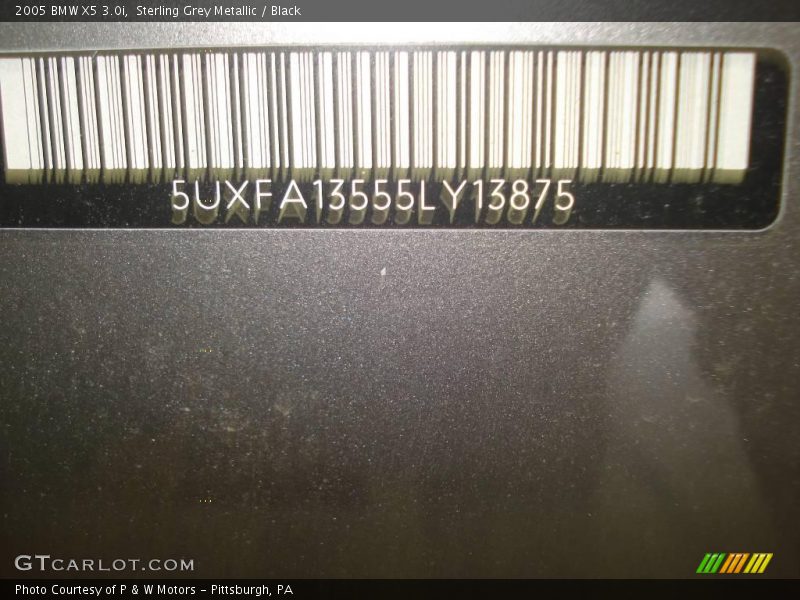 Sterling Grey Metallic / Black 2005 BMW X5 3.0i
