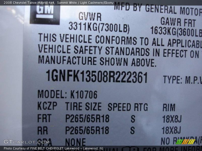 Summit White / Light Cashmere/Ebony 2008 Chevrolet Tahoe Hybrid 4x4