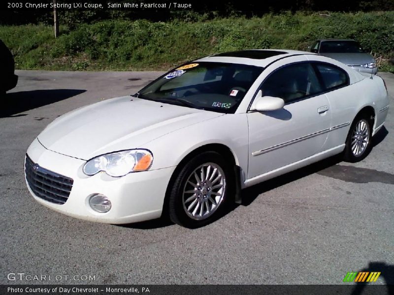 Satin White Pearlcoat / Taupe 2003 Chrysler Sebring LXi Coupe