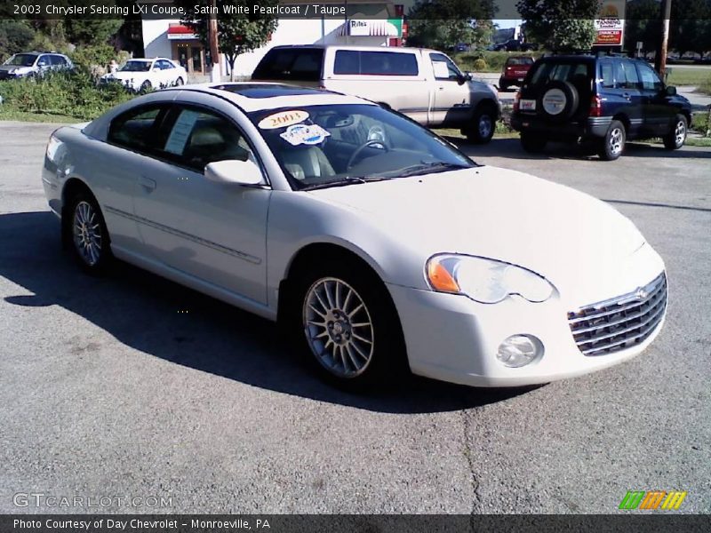 Satin White Pearlcoat / Taupe 2003 Chrysler Sebring LXi Coupe