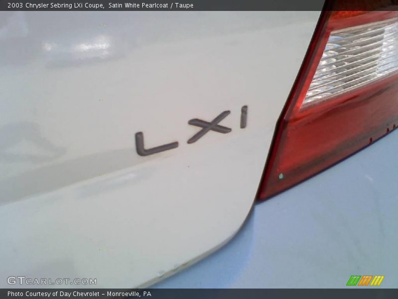 Satin White Pearlcoat / Taupe 2003 Chrysler Sebring LXi Coupe