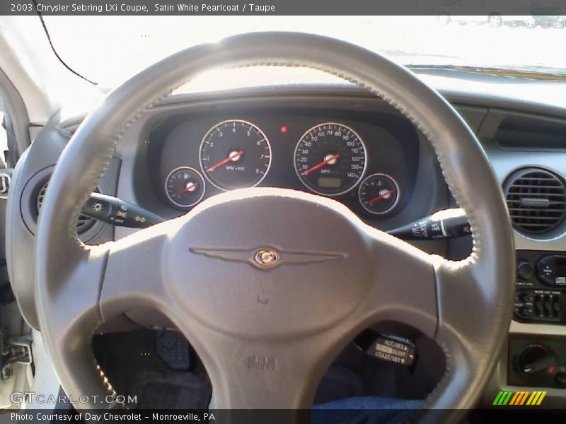 Satin White Pearlcoat / Taupe 2003 Chrysler Sebring LXi Coupe
