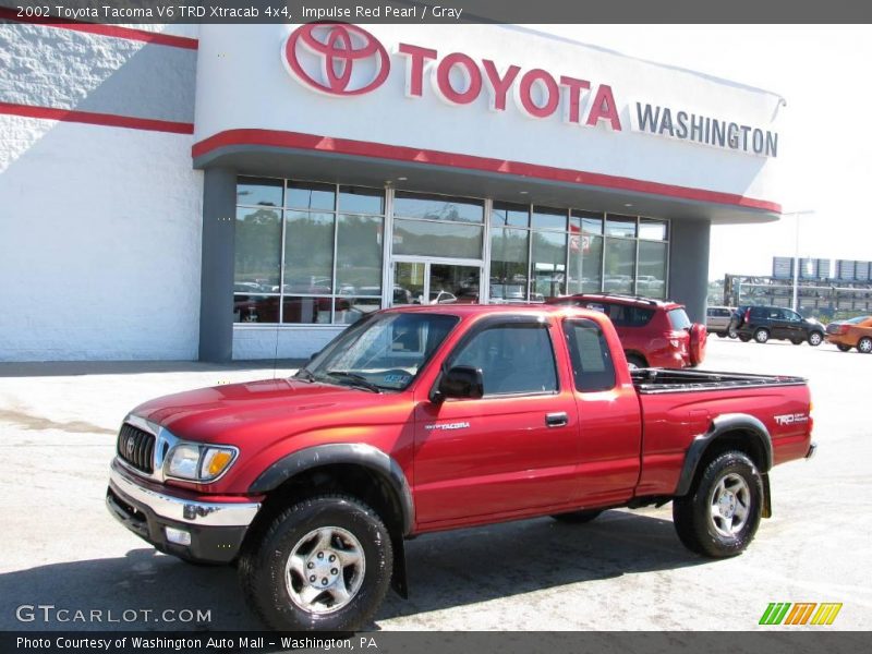 Impulse Red Pearl / Gray 2002 Toyota Tacoma V6 TRD Xtracab 4x4
