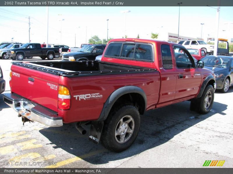 Impulse Red Pearl / Gray 2002 Toyota Tacoma V6 TRD Xtracab 4x4