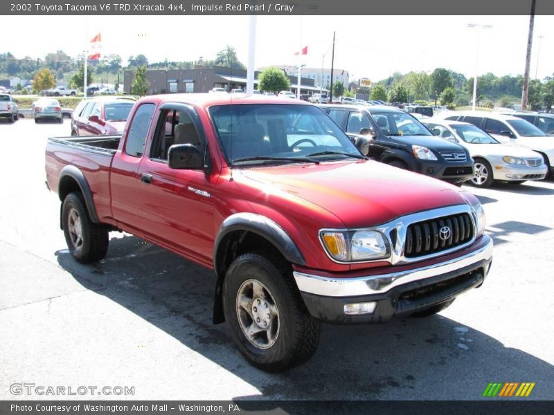 Impulse Red Pearl / Gray 2002 Toyota Tacoma V6 TRD Xtracab 4x4