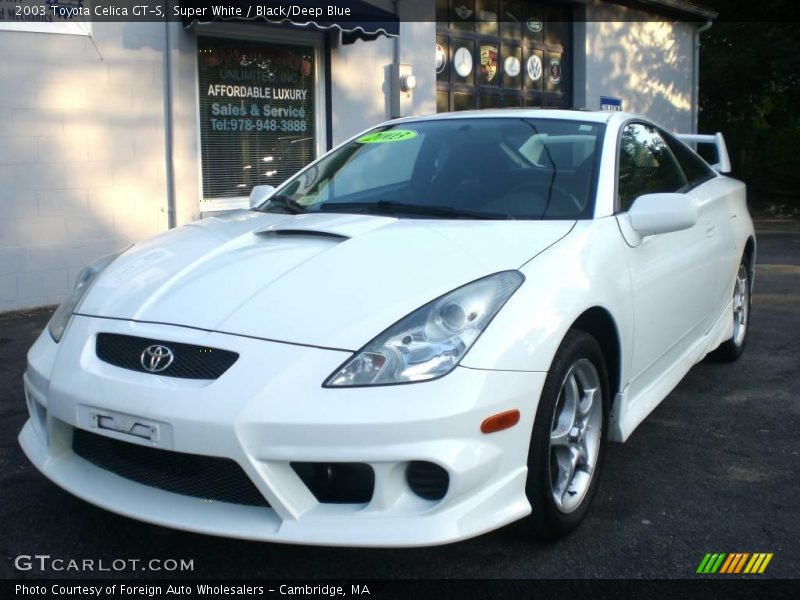 Super White / Black/Deep Blue 2003 Toyota Celica GT-S