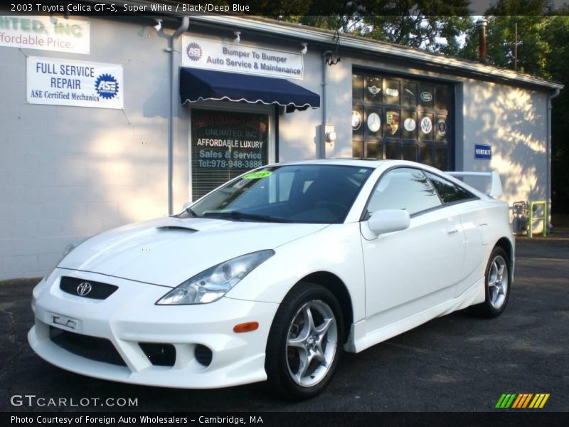 Super White / Black/Deep Blue 2003 Toyota Celica GT-S