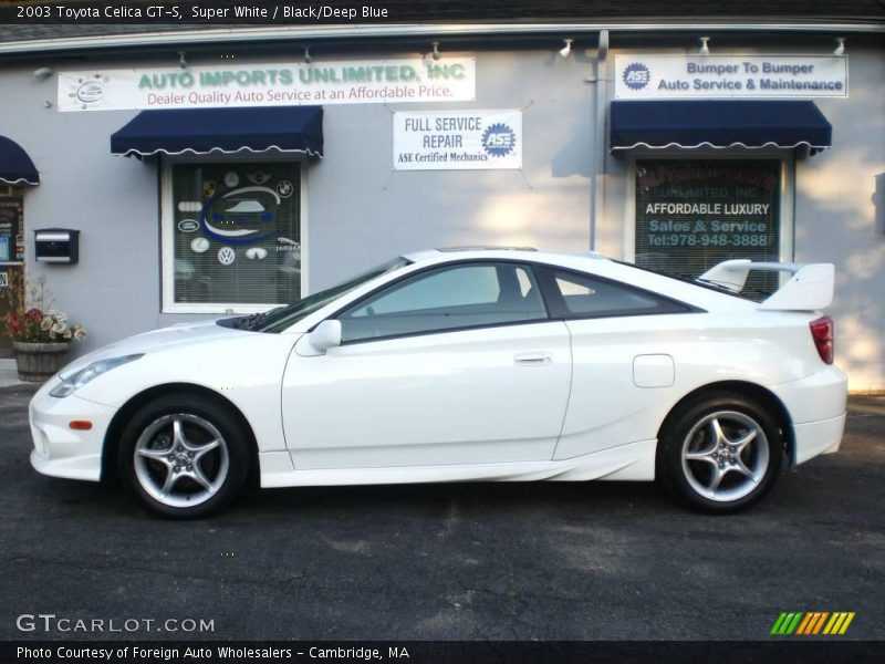 Super White / Black/Deep Blue 2003 Toyota Celica GT-S