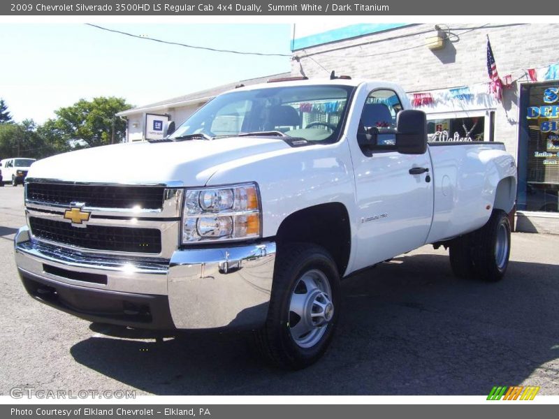 Summit White / Dark Titanium 2009 Chevrolet Silverado 3500HD LS Regular Cab 4x4 Dually