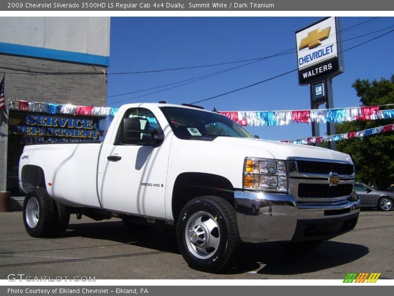 Summit White / Dark Titanium 2009 Chevrolet Silverado 3500HD LS Regular Cab 4x4 Dually