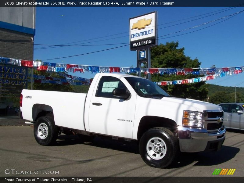 Summit White / Dark Titanium 2009 Chevrolet Silverado 3500HD Work Truck Regular Cab 4x4