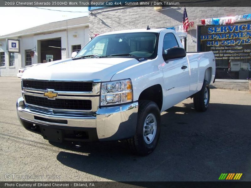 Summit White / Dark Titanium 2009 Chevrolet Silverado 3500HD Work Truck Regular Cab 4x4