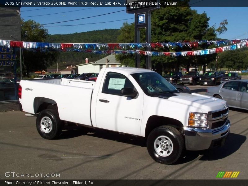 Summit White / Dark Titanium 2009 Chevrolet Silverado 3500HD Work Truck Regular Cab 4x4