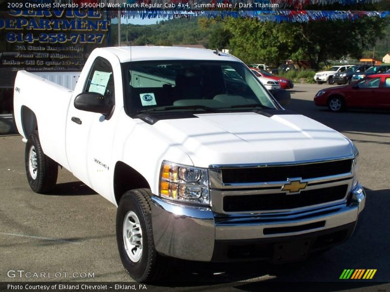 Summit White / Dark Titanium 2009 Chevrolet Silverado 3500HD Work Truck Regular Cab 4x4