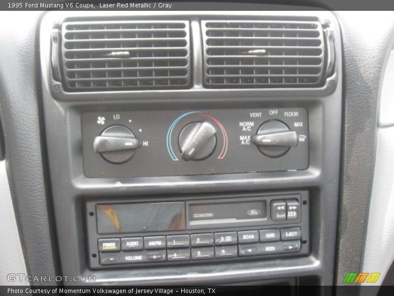 Laser Red Metallic / Gray 1995 Ford Mustang V6 Coupe