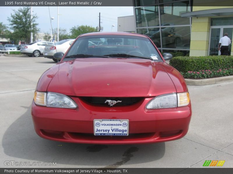 Laser Red Metallic / Gray 1995 Ford Mustang V6 Coupe