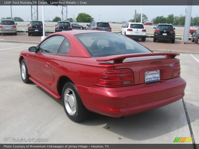 Laser Red Metallic / Gray 1995 Ford Mustang V6 Coupe