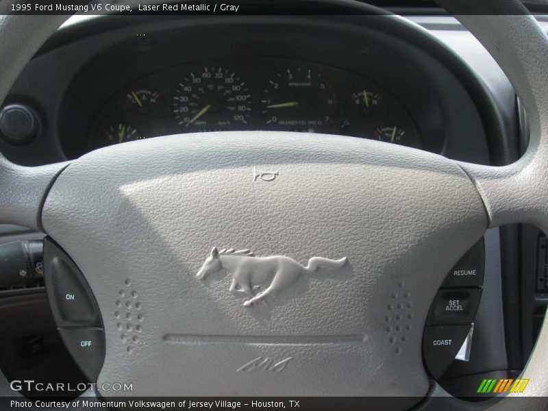Laser Red Metallic / Gray 1995 Ford Mustang V6 Coupe