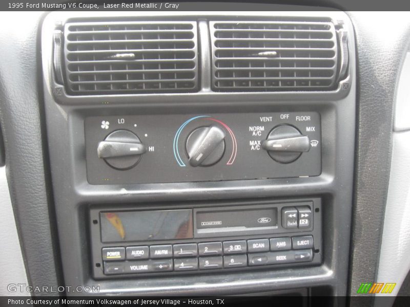 Laser Red Metallic / Gray 1995 Ford Mustang V6 Coupe