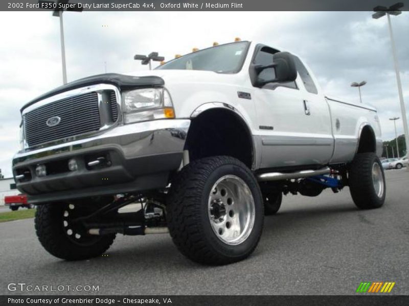 Oxford White / Medium Flint 2002 Ford F350 Super Duty Lariat SuperCab 4x4