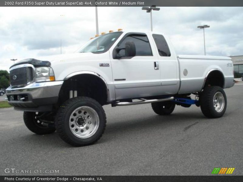 Oxford White / Medium Flint 2002 Ford F350 Super Duty Lariat SuperCab 4x4