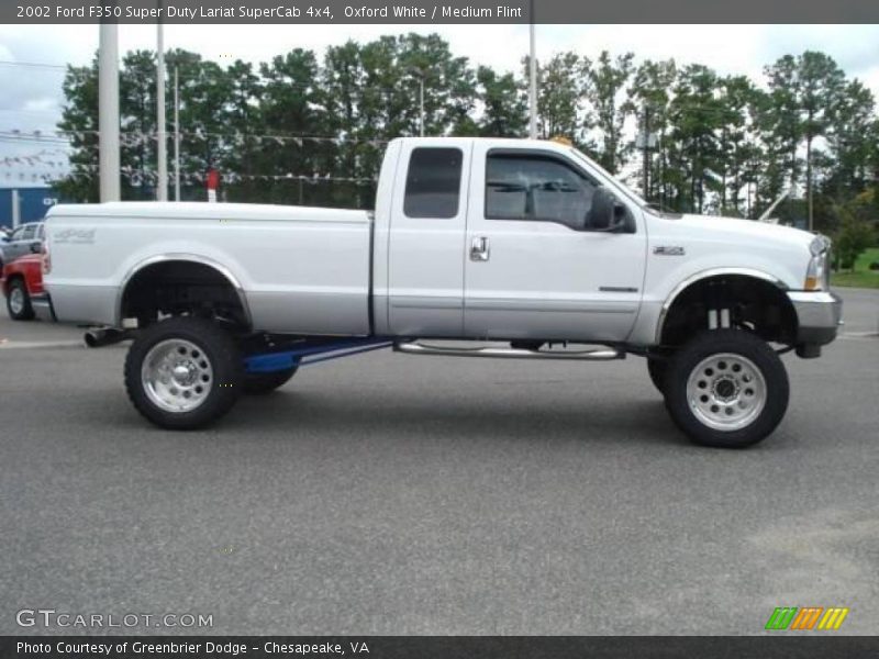Oxford White / Medium Flint 2002 Ford F350 Super Duty Lariat SuperCab 4x4