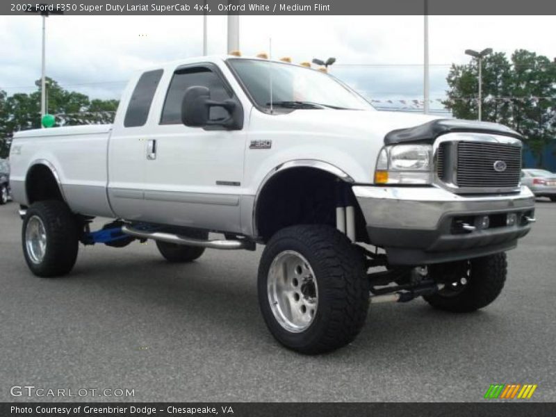 Oxford White / Medium Flint 2002 Ford F350 Super Duty Lariat SuperCab 4x4
