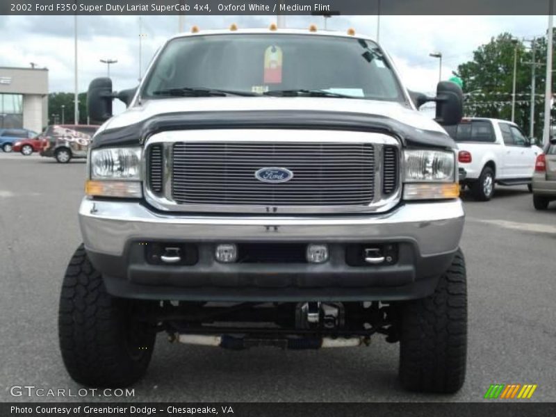 Oxford White / Medium Flint 2002 Ford F350 Super Duty Lariat SuperCab 4x4
