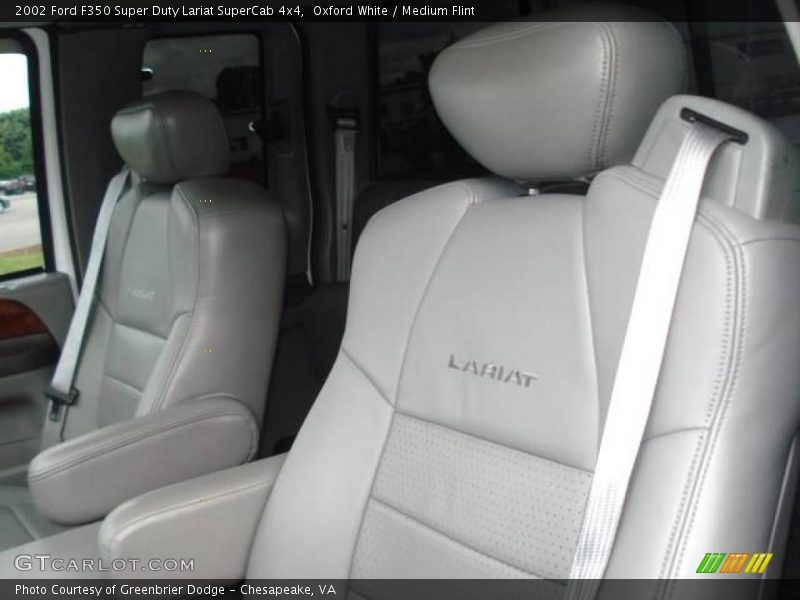 Oxford White / Medium Flint 2002 Ford F350 Super Duty Lariat SuperCab 4x4