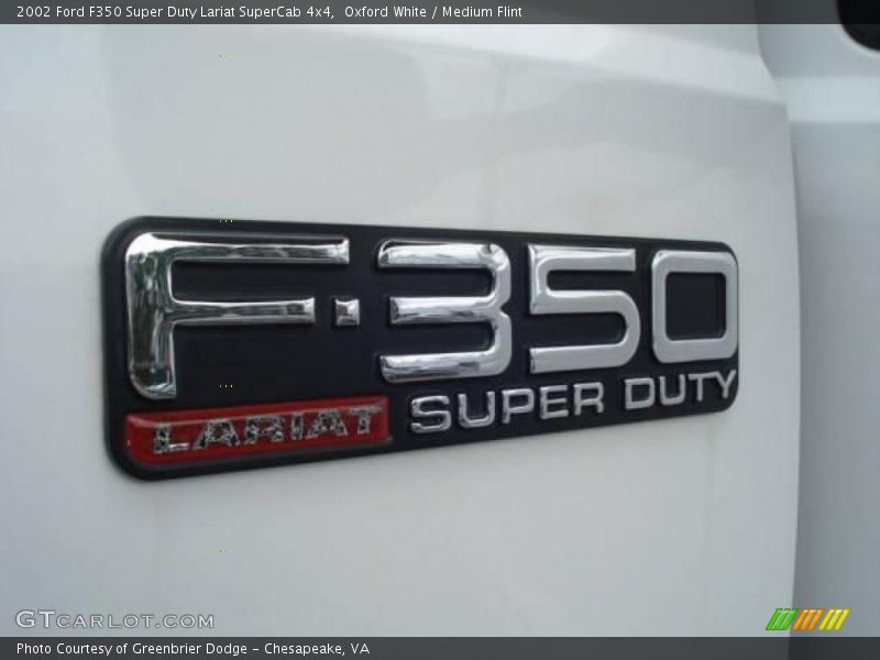 Oxford White / Medium Flint 2002 Ford F350 Super Duty Lariat SuperCab 4x4