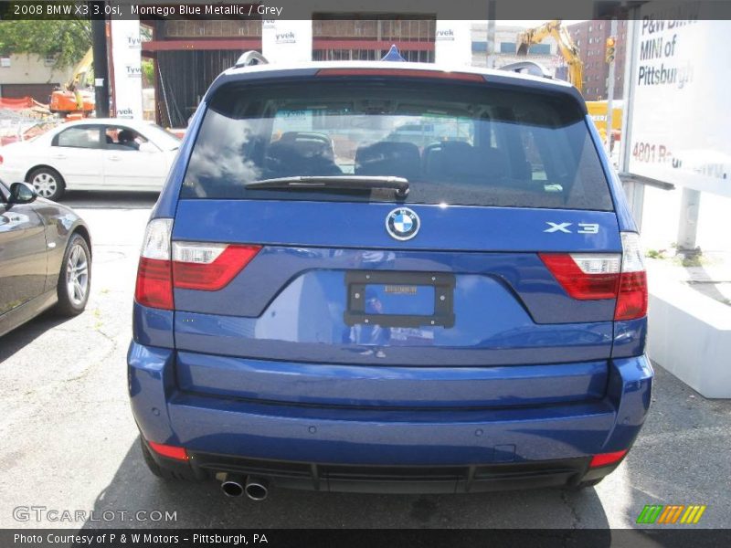 Montego Blue Metallic / Grey 2008 BMW X3 3.0si