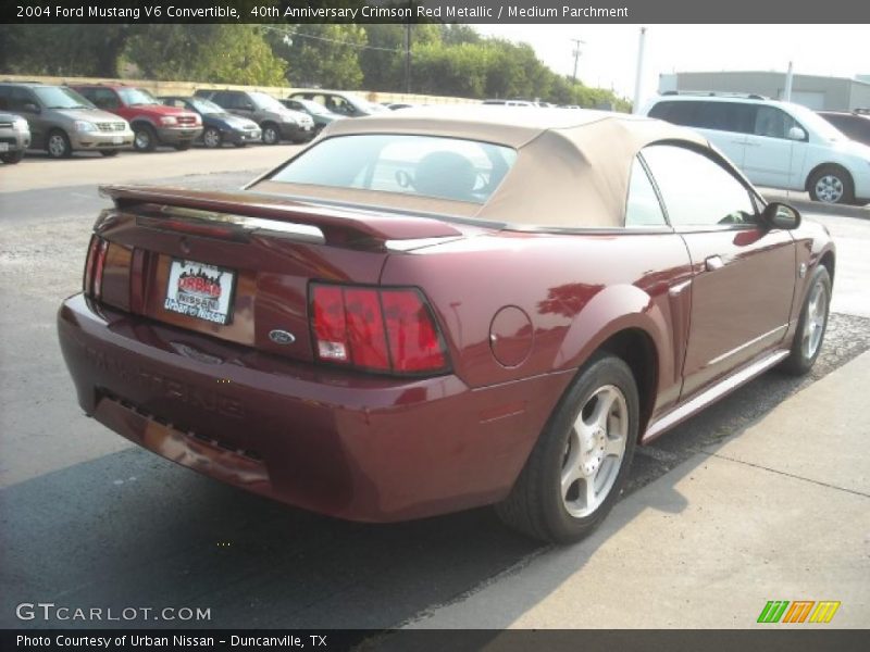 40th Anniversary Crimson Red Metallic / Medium Parchment 2004 Ford Mustang V6 Convertible