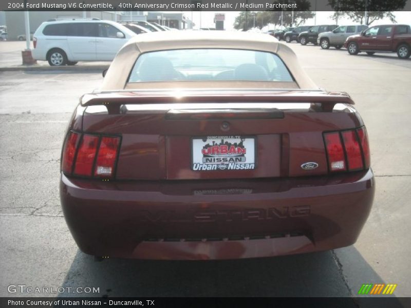 40th Anniversary Crimson Red Metallic / Medium Parchment 2004 Ford Mustang V6 Convertible
