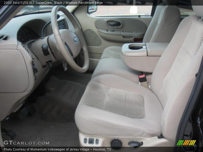 Black / Medium Parchment Beige 2003 Ford F150 XLT SuperCrew