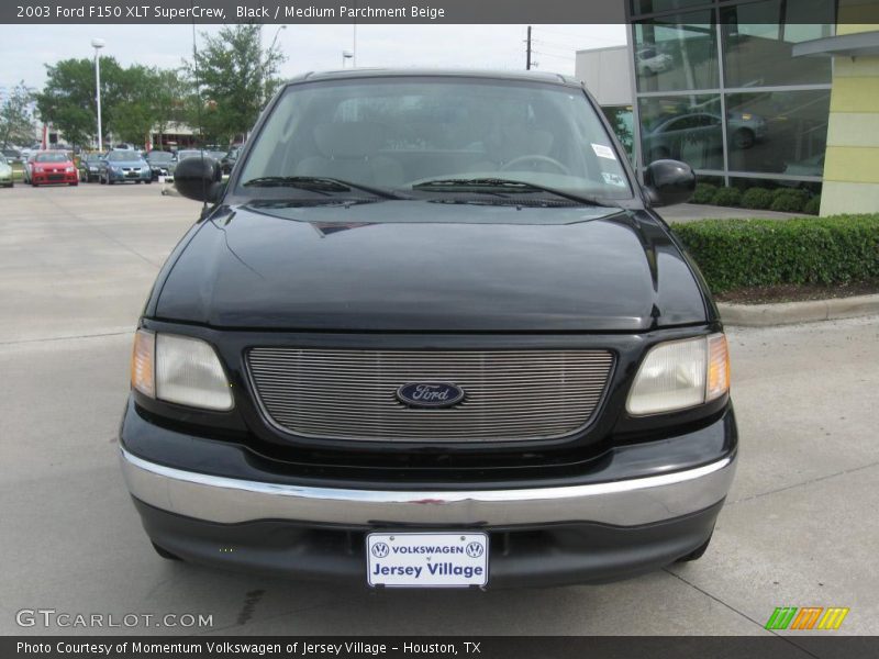 Black / Medium Parchment Beige 2003 Ford F150 XLT SuperCrew