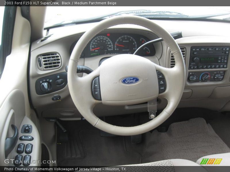 Black / Medium Parchment Beige 2003 Ford F150 XLT SuperCrew