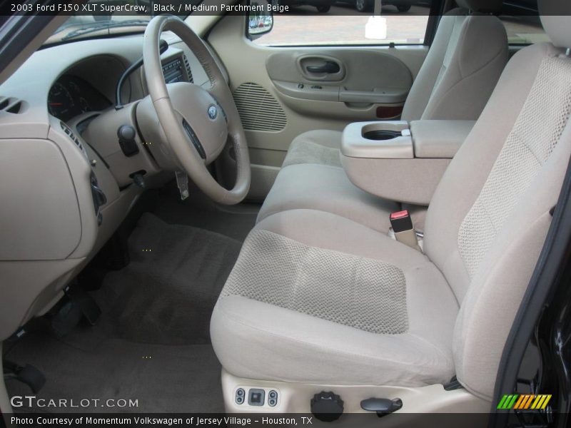Black / Medium Parchment Beige 2003 Ford F150 XLT SuperCrew